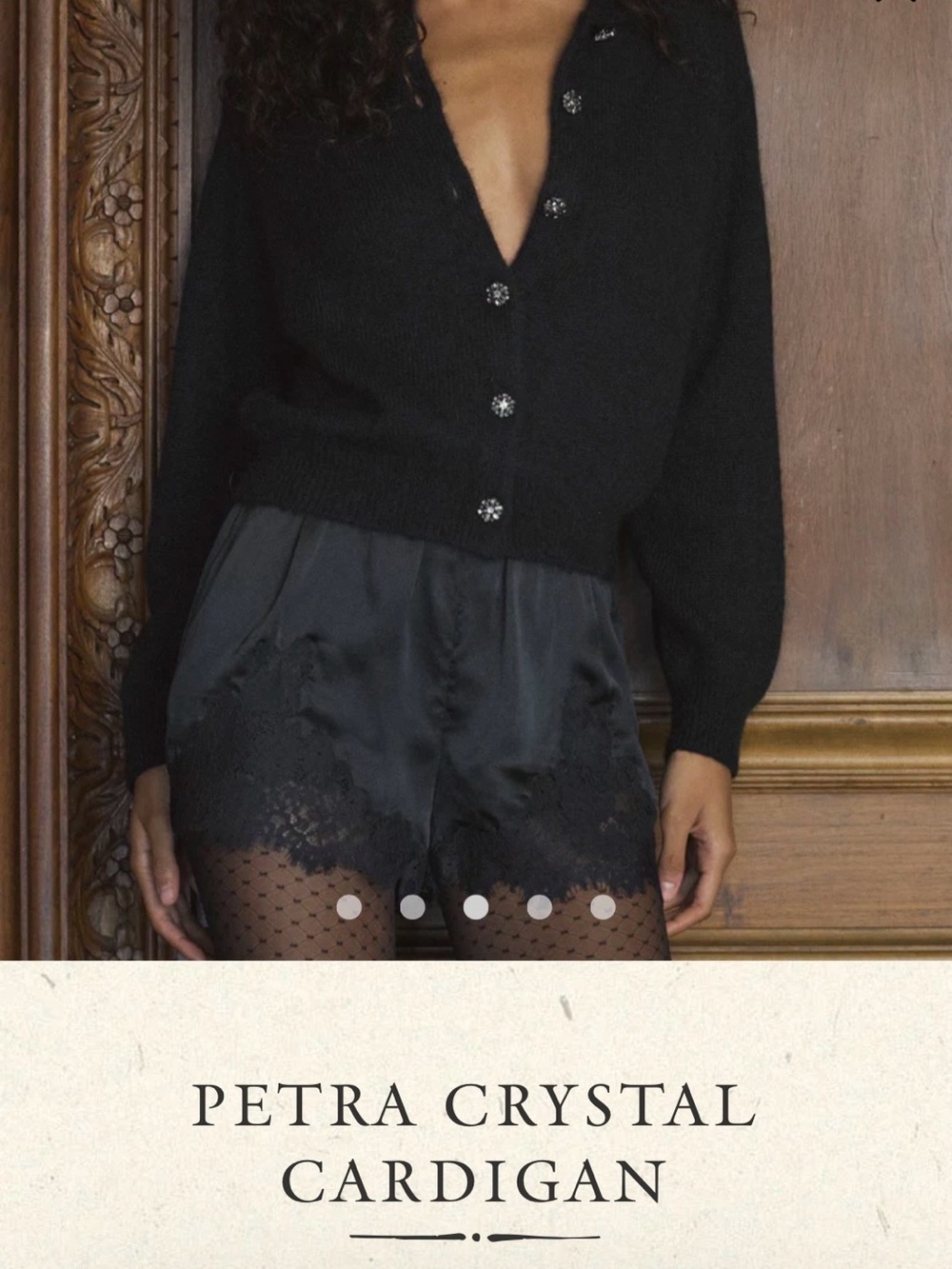 Petra Crystal Button Black Cardigan - FTO or Sale